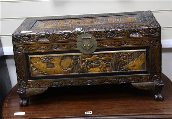 A small Chinese camphorwood chest, W.69cm